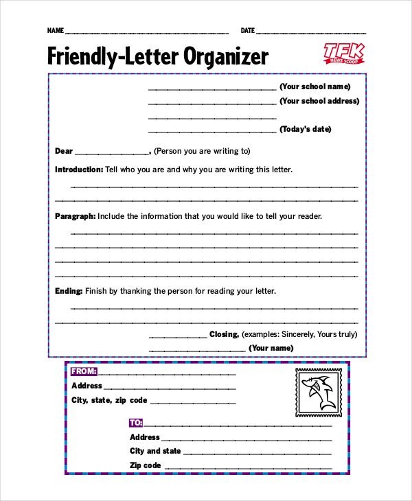 friendly letter template 4th grade
 Pin on 4th Grade Writing - friendly letter template 4th grade