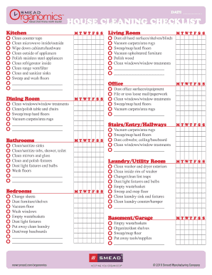 professional housekeeping checklist template
 Professional House Cleaning Checklist Printable - Fill ..