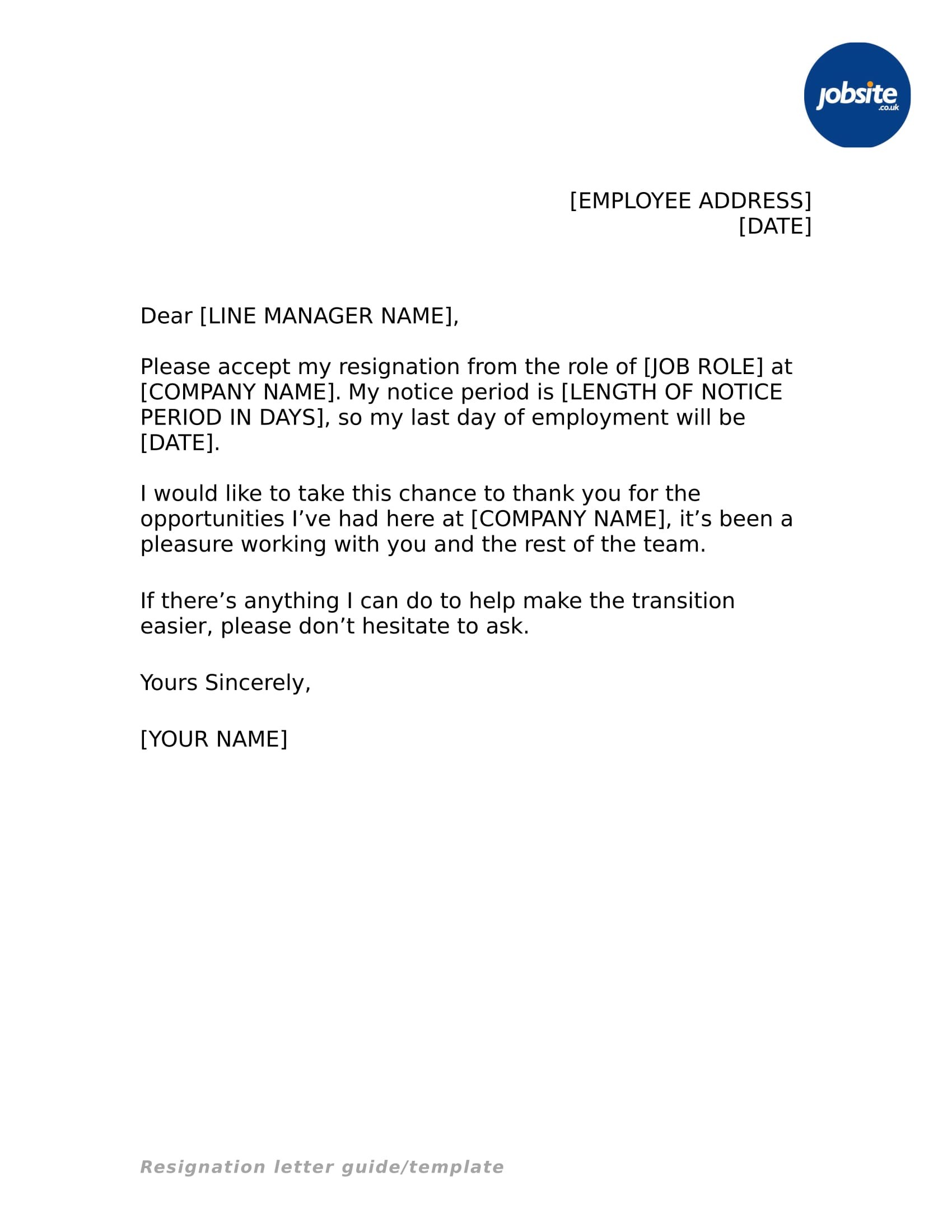 Letter Of Resignation Template Swissdop