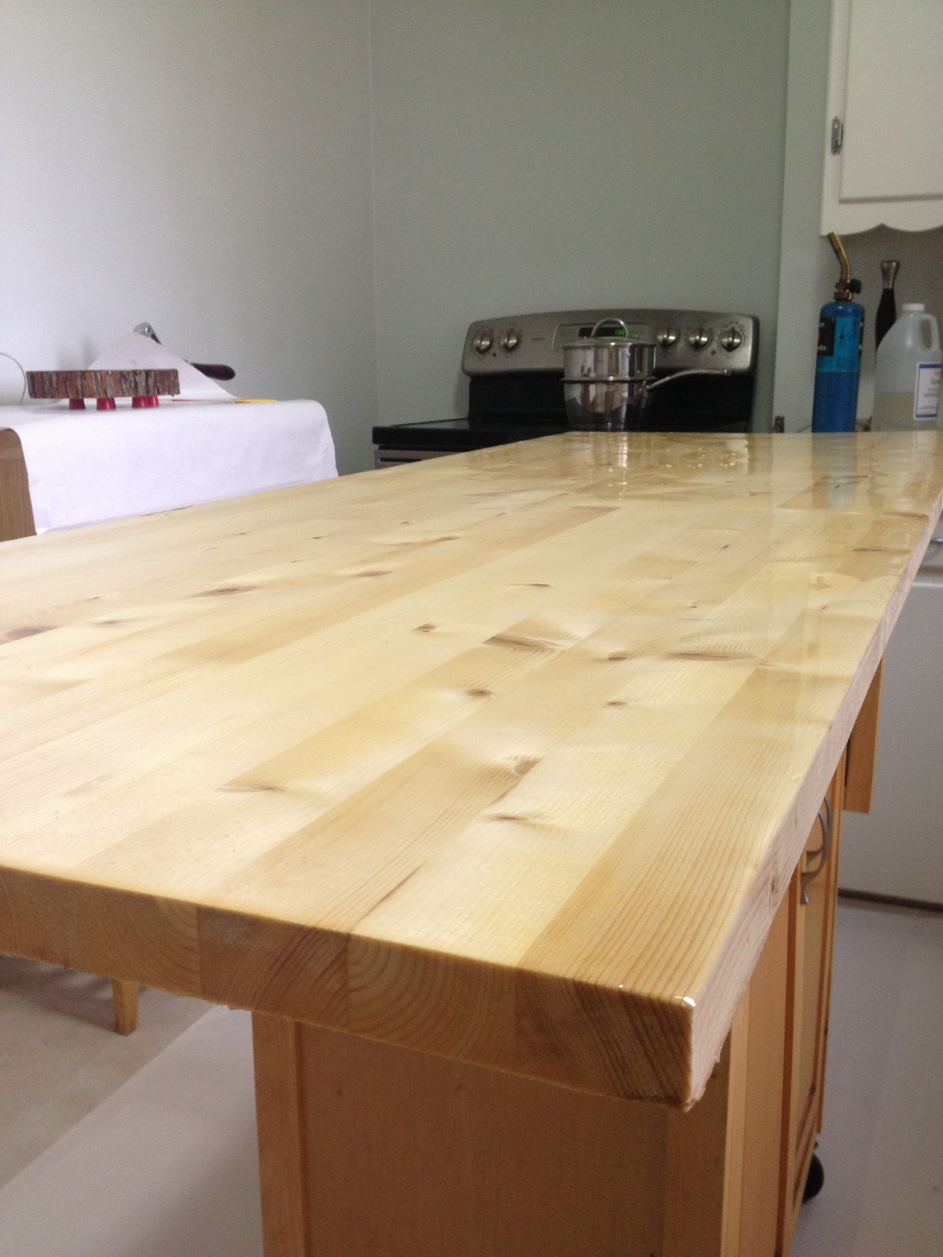 countertop epoxy butcher block
 Epoxy resin finish on a butcher block table top. in 2019 ..