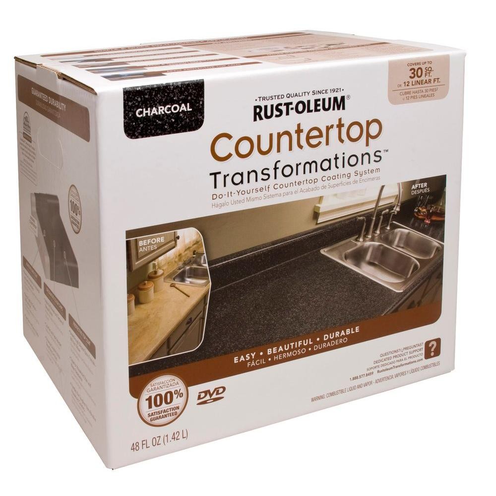 countertop epoxy kit home depot
 Rust-Oleum Transformations 48 oz. Charcoal Small ..
