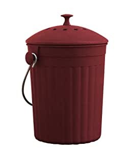 red countertop compost bin
 Amazon.com: Natural Home 1-Gallon Red MOBOO Compost Bin ..